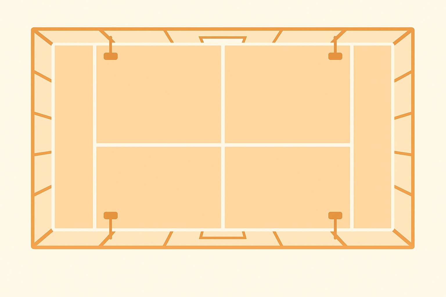 Padel court overhead view